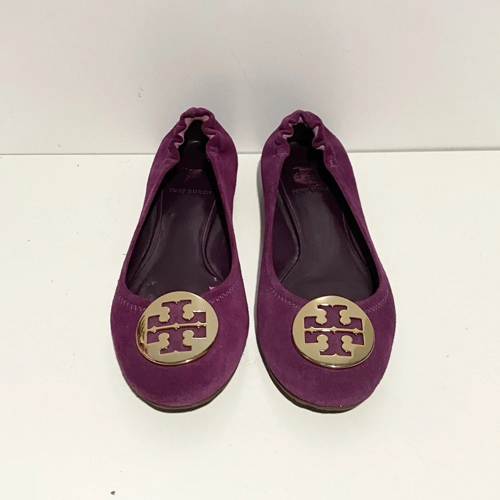 Tory‎ Burch Purple Ballet Suede Reva Flats 7.5